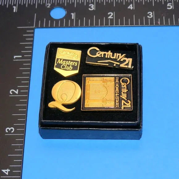 Vintage Century 21 Realtor Brooch Pin Set Masters Club Real Estate Advertising - Picture 4 of 4
